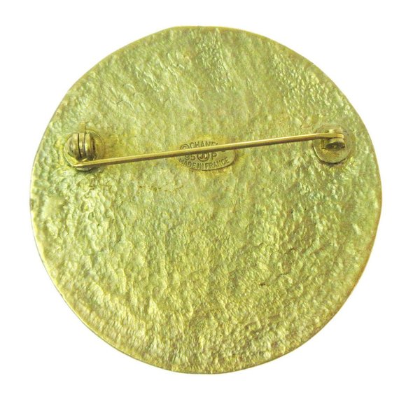Authentic CHANEL CC Logos Medallion Motif Brooch Pin Corsage Gold-Tone 95P - Picture 4 of 5